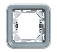 Plaque étanche support Plexo 1 poste pour montage en encastré - gris