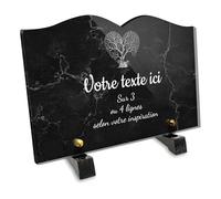 Plaque funéraire Livre Personnalisable en plexi Motif Arbre cœur, différentes Tailles, épaisseur 6mm, personnalisée sur Plusieurs Lignes 22-5x15 cm