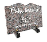 Plaque funéraire Livre Personnalisable en plexi Motif Granite 1, différentes Tailles, épaisseur 6mm, personnalisée sur Plusieurs Lignes 22-5x15 cm