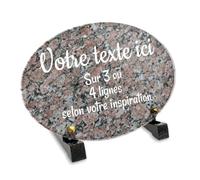 Plaque funéraire Ovale Personnalisable en plexi Motif Granite 1, différentes Tailles, épaisseur 6mm, personnalisée sur Plusieurs Lignes 22-5x15 cm