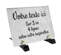 Plaque funéraire Personnalisable en plexi Motif Béton, 20x15 cm, épaisseur 6mm, personnalisée 1 à 4 Lignes