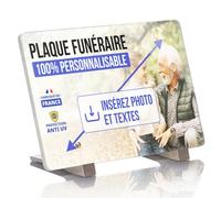 Plaque Funéraire Personnalisée - Plaque Personnalisable - Funéraire avec photo - Résistante aux Intempéries et Traitée Anti UV (40x27 cm (grand))