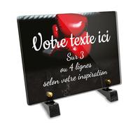 Plaque funéraire Rectangle personnalisable en plexi motif Gants de boxe 01, différentes tailles, épaisseur 6mm, personnalisée sur plusieurs lignes 20x15 cm