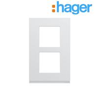 Plaque plastique injecté 2 postes verticale 57mm pure GALLERY HAGER WXP0022