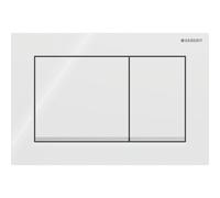 Plaque Geberit Omega20 carrée DT blanc chromé brillant - GEBERIT 115.080.KJ.1