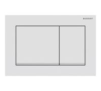 Plaque Geberit Omega20 carrée DT blanc mat laqué facile net chromé bri - GEBERIT 115.080.JT.1