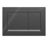 Plaque Geberit Omega20 carrée DT noir chromé brillant - GEBERIT 115.080.KM.1