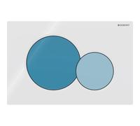 Plaque Geberit Sigma01 ronde DT blanc bleu océan bleu clair - GEBERIT 115.770.SX.5