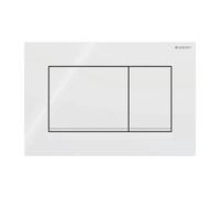 Geberit Plaque de déclenchement Sigma 20 Square 115883111 – Blanc mat rayé double chasse plastique