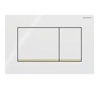 Plaque Geberit Sigma20 carrée DT blanc doré - GEBERIT 115.883.KK.1