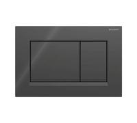 Geberit Sigma 20 Square Plaque d'actionnement 115883DW1 Plaque/bouton noir brillant, bandes noir mat, pour double chasse, plastique