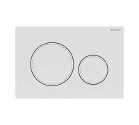 Geberit Sigma20 plaques de déclenchement pour rinçage à 2 quantités, rond, 115882011, Couleur: laqué blanc mat, revêtement easy-to-clean / blanc - CM