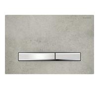Plaque Geberit Sigma50 carrée DT chromé aspect béton - GEBERIT 115.788.JV.2