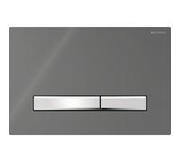 Plaque Geberit Sigma50 carrée DT chromé gris velouté - GEBERIT 115.788.JK.2