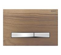 Plaque Geberit Sigma50 carrée DT chromé noyer américain - GEBERIT 115.788.JX.2