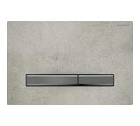 Plaque Geberit Sigma50 carrée DT noir chromé aspect béton - GEBERIT 115.671.JV.2