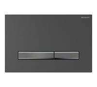 Plaque Geberit Sigma50 carrée DT noir chromé brossé - GEBERIT 115.671.QD.2