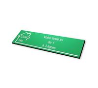 Plaque gravée motif MAISON pour Boite aux Lettres autocollante 10x2,5cm STANDARD personnalisable - 1 à 3 lignes sans frais supplémentaires + Numéro - vert clair