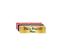 Plaque Gravée Pour Boîte Aux Lettres Pas de Publicité Merci - Dimensions 10 x 2,5 Cm - Aspect Or Brossé avec Écriture Disney Noir