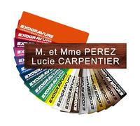 Plaque Interphone Sonnette Personnalisable - 6 x 1,5 cm - 1 à 2 Lignes - Nom sur Etiquette Gravée - PVC Résistant Adhésif - Cerisier