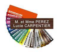 Plaque Interphone Sonnette Personnalisable - 6 x 1,5 cm - 1 à 2 Lignes - Nom sur Etiquette Gravée - PVC Résistant Adhésif - Noyer