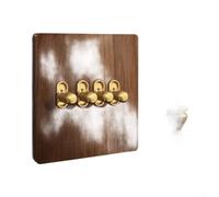 Plaque Interrupteur Rétro pour bois 86 Encastrable Design Vintage(E) | 1 poste pratique, montage pour facile, s'adapte aux interrupteurs pour simples, design élégant