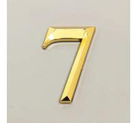 Plaque Maison Auto Adhésive 3D Chiffres 70mm 0-9 Lettres A-F Numéro Galvanoplastie Doré Moderne Alphabet Adresse Porte Hôtel 3M Colle Arrière Autocollant Signe Plastique ABS, pour Poubelles Boîte (7)