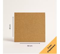 Plaque MDF brute 40x50 cm (400x500 mm) - Épaisseur 3 mm - Découpe bois rectangulaire pour bricolage déco maquette DIY