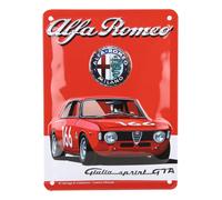 Plaque métal décorative relief ALFA ROMEO GIULIA GTA - 20 x 15 cm