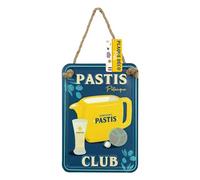 Plaque métal Pastis Pétanque Club - Déco Vintage 20 x 14 cm
