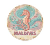Plaque métallique en métal Motif hippocampe des Maldives
