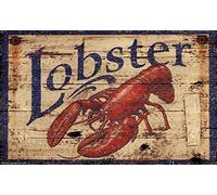 Plaque Métallique Nouveau ! Homard De Red Horse Fine Seafood Humour Mur Signe Vintage Affiche Métal pour Clôture Bord De Mer Panneaux De Garage 30X20Cm