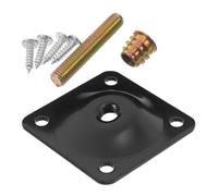 Plaque Métallique Perforée de Fixation pour Pieds de Table et Canapé en | Structure Épaissie, Assemblage Facile, Maintien Stable, Compatible Chaise et Sofa, Finition Noire
