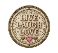 Plaque métallique rétro avec inscription « Live Laugh Love »