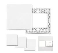 Plaque Murale Aveugle 4 Pièces, Cache Prise Murale 86x86mm, Cache Interrupteur, Cache Boîtier Encastré Blanc en ABS pour Prises et Interrupteurs Inutilisés
