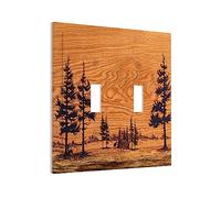 Plaque murale décorative à double bascule en bois de pin marron rustique pour chambre à coucher, salon, salle de bain, décoration d'intérieur (plastique)