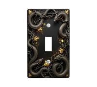 Plaque murale décorative en forme de dragon - Chaîne gothique en cristal - Sans plastique noir - Taille standard - Pour salon, chambre à coucher, maison et bureau (simple)