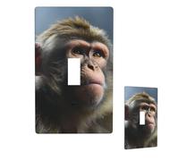 Plaque murale décorative en forme de singe - 1 interrupteur - Taille standard - 11,4 x 7 cm