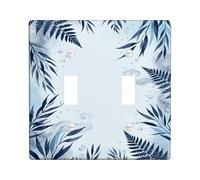 Plaque murale décorative en plastique bleu de taille standard pour maison, salon, chambre à coucher, appartement - Motif fougère - Feuille botanique - Bulle d'été