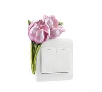 Plaque murale décorative en résine 3D en forme de fleur pour interrupteur simple et double bande (M)