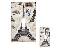 Plaque murale décorative pour interrupteur électrique Tour Eiffel Taille standard 11,4 x 7 cm