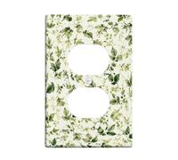 Plaque murale double en plastique avec feuilles de vigne botanique naturelle, baies vertes printanières, taille standard, pour chambre à coucher, salle de bain, cuisine, entrée