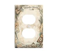 Plaque murale double paresseux - Carte vintage - Boussole - En plastique marron terreux - Taille standard - Pour nouvel appartement, maison, chambre à coucher, bureau