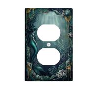 Plaque murale double sortie d'alimentation double sirène en plastique bleu sarcelle, taille standard, pour chambre à coucher, salle de bain, cuisine, entrée