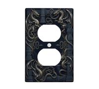 Plaque murale duplex Dragon - Cadre gothique en forme de serpent - Sans plastique noir - Taille standard - Pour salon, chambre à coucher, maison et bureau