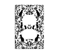 Plaque murale duplex en forme de chat - Silhouette florale classique et élégante - Sans plastique noir - Taille standard - Pour maison, salon, chambre à coucher, salle de bain