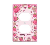 Plaque murale duplex en forme d'escargot - Joli gâteau aux fraises - Printemps - En plastique - Taille standard - Pour le salon, la chambre à coucher, la maison et le bureau