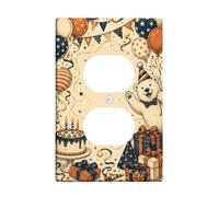 Plaque murale duplex en forme d'ours - Boules flottantes fantaisistes - Pour gâteau d'anniversaire - En plastique beige - Taille standard - Pour le salon, la chambre à coucher, la maison et le bureau