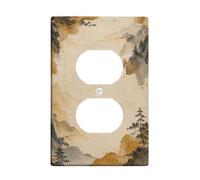 Plaque murale duplex en plastique beige de taille standard pour prises électriques pour chambre à coucher, salle de bain, cuisine, entrée