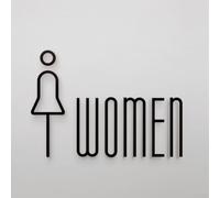 Plaque murale en acrylique avec panneau de signalisation de WC pour porte de salle de bain offrant un marquage clair des toilettes (B)
